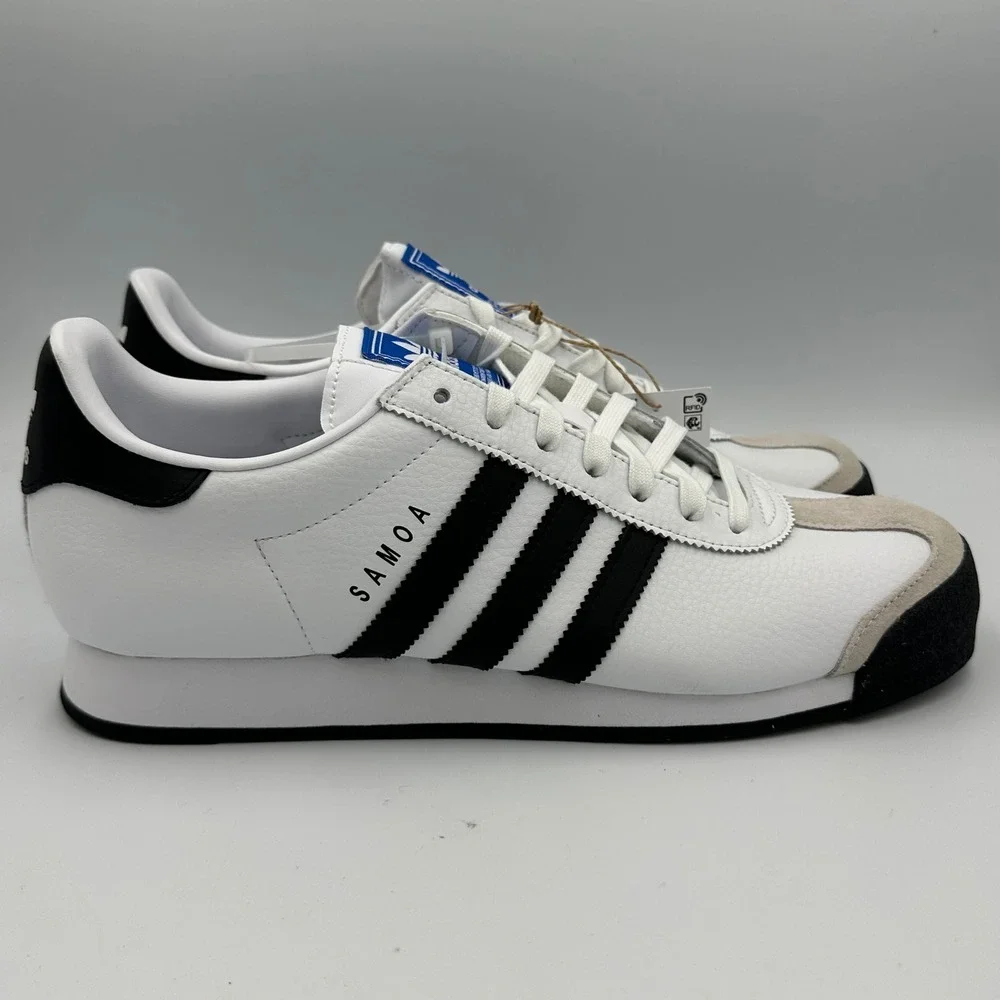 Adidas Samoa OG Classic Sneakers Shoe 3 Stripe White‎ Black Men's 10.5 DS No Box